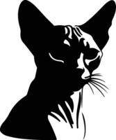 Donskoy Don Sphynx Cat  silhouette portrait vector