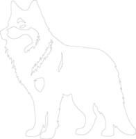 Alaskan Malamute  outline silhouette vector