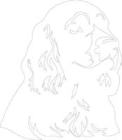 American Cocker Spaniel  outline silhouette vector