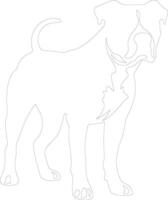 americano pozo toro terrier contorno silueta vector