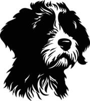 Portuguese Water Dog  silhouette portrait vector