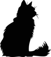 Nebelung Cat  black silhouette vector