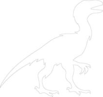 Utahraptor contorno silueta vector