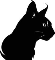 Chausie Cat  silhouette portrait vector