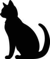 Bombay Cat  black silhouette vector