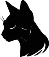 Tonkinese Cat  silhouette portrait vector