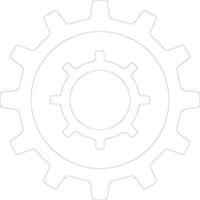 Settings icon  outline silhouette vector