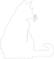 wild cat  outline silhouette vector