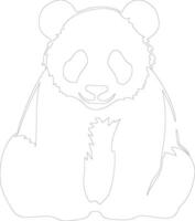 panda  outline silhouette vector