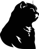 Scottish Fold Cat  silhouette portrait vector