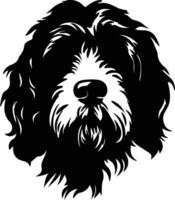 Portuguese Water Dog  silhouette portrait vector