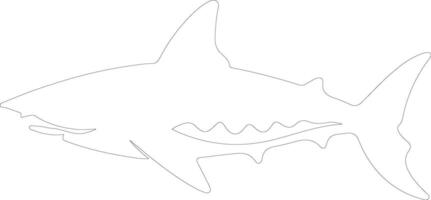 luminous shark  outline silhouette vector