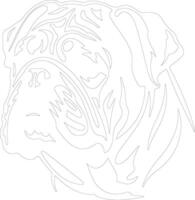 English Bulldog  outline silhouette vector