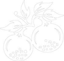 pomegranate  outline silhouette vector