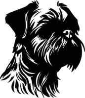 Brussels Griffon  silhouette portrait vector