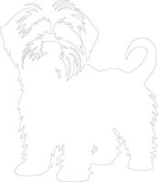 Dandie Dinmont Terrier  outline silhouette vector