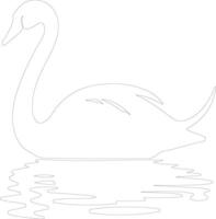 trumpeter swan   outline silhouette vector