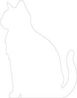 Singapura Cat  outline silhouette vector