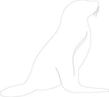 sealion    outline silhouette vector