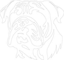 English Bulldog  outline silhouette vector