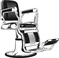 illustration of leather barber chair in old style. vector