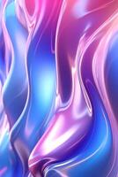 AI generated Vertical 3d abstract flowing liquid colorfully wave background photo