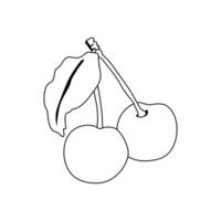 Cereza Fruta ilustración 2d plano gráfico resumido vector