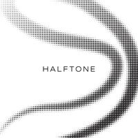 creative color halftone waving around the middle vector