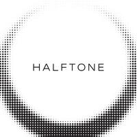 creative color halftone half moon circular vector