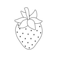 fresa Fruta ilustración 2d plano gráfico vector