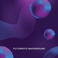 futuristic background with abstract wave pattern and mesh sphere vector