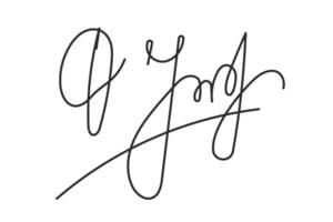 Vector Isolated hand drawn Fake autograph sample on a white background. Editable stroke Signature