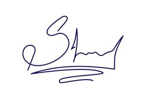 Vector hand drawn Fake autograph sample. Editable stroke Signature