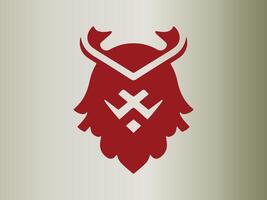 vikingo logo diseño icono símbolo vector ilustración