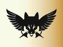 Angel cat logo design template. Cat logo design icon symbol vector. vector