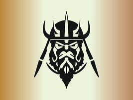 Viking logo design icon symbol vector illustration. Human viking logo design template.