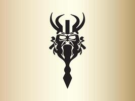 Viking logo design icon symbol vector illustration. Human viking logo design template.