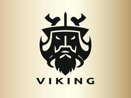 Viking logo design vector template. Human viking logo design icon symbol vector illustration.