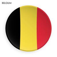 Belgium flag icon in modern neomorphism style. Button for mobile application or web. Vector on white background