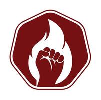 Fire Fist Logo Vector. vector