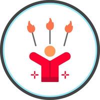 Juggling Fire Flat Circle Icon vector