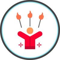 Juggling Fire Flat Circle Icon vector