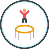 Trampoline Flat Circle Icon vector