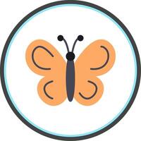 Butterfly Flat Circle Icon vector