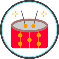 Drums Flat Circle Icon vector