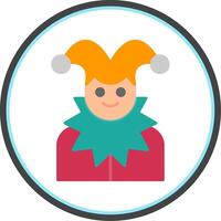 Jester Flat Circle Icon vector