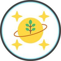 Planet Flat Circle Icon vector