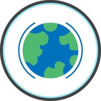 Earth Flat Circle Icon vector