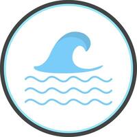 Wave Flat Circle Icon vector