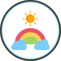 Rainbow Flat Circle Icon vector